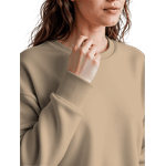 Blusa Moletom Careca Lisa Premium Slim Algodão Mácio Caqui
