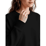 Blusa Moletom Careca Lisa Premium Slim Algodão Mácio Preto