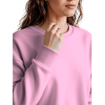 Blusa Moletom Careca Lisa Premium Slim Algodão Mácio Rosa Bebe
