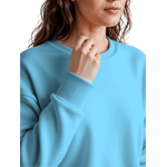 Blusa Moletom Careca Lisa Premium Slim Algodão Mácio Azul Bebe