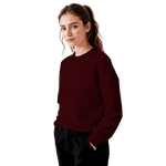 Blusa Moletom Careca Lisa Premium Slim Algodão Mácio Bordo
