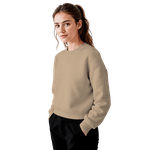 Blusa Moletom Careca Lisa Premium Slim Algodão Mácio Caqui