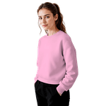 Blusa Moletom Careca Lisa Premium Slim Algodão Mácio Rosa Bebe