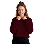 Blusa Moletom Careca Lisa Premium Slim Algodão Mácio Bordo