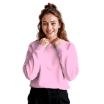 Blusa Moletom Careca Lisa Premium Slim Algodão Mácio Rosa Bebe