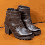 Coturno Molly Feminino Café com Fechamento Lateral