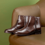 Bota Molly Feminina Melissa com Ziper Lateral Café