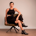 Bota Molly Feminina Melissa com Elástico Lateral e Metal Preta
