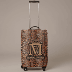 Mala de Rodinha em Couro Croco Preto