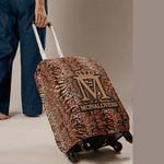 Mala de Rodinha em Couro Croco Preto