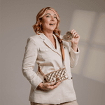Bolsa em Couro Dourado Matelassê com Alça e Gorgurão Liz