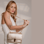 Bolsa em Couro Ouro Ligth com Fecho Lalá