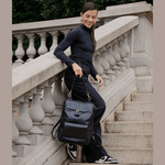 Mochila em Couro Preto para Notebook Andrea