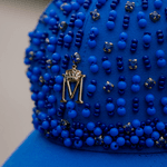 Boné Azul com Bordado Azul
