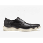 Sapato Casual de Couro Democrata Metropolitan Bay Preto Cadarço 273101-001