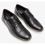 Sapato Casual de Couro Democrata Metropolitan Bay Preto Cadarço 273101-001