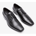 Sapato Casual De Couro Democrata Metropolitan Prime Preto de Amarrar 244101-001