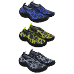Kit 3 Sapatilhas Aquáticas Náuticas Blaqueadas - Teia Azul/Amarelo/Cinza