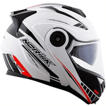 Capacete Norisk Ff345 Route Motion - Branco Preto Vermelho