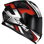 Capacete Race Tech Hit Draw - Preto Prata Vermeho