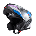 Capacete Texx Gladiator V3 Reisen - Azul/rosa/branco