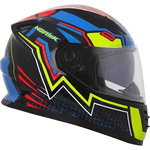 Capacete Norisk Ff302 Wizard - Preto Verde Azul