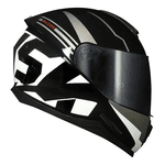 Capacete Norisk Ff802 Razor Full - Preto Branco