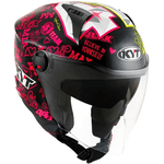 Capacete Kyt D-city Espargaro Replica 2020 - Preto rosa amarelo