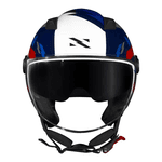 Capacete Norisk Orion Sv - Denver - Branco Azul Vermelho