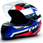 Capacete Fw3 - Gtn Super - Vermelho Azul Branco