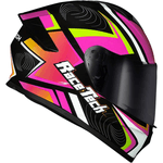 Capacete Race Tech Hit Draw - Preto/rosa