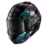 Capacete Shark Evo Es K-Rozen Kvx - Preto Roxo.