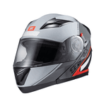 Capacete Texx Gladiator V3 Makan - Cinza/vermelho