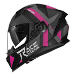 Capacete Race Tech Volt Abstrak - Preto Fosco Rosa.