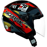 Capacete Norisk Orion R1 - Preto Vermelho Dourado