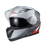 Capacete Texx Gladiator V3 Makan - Cinza/vermelho