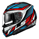 Capacete Ls2 Ff397 Vector Evo Rider - Azul Vermelho