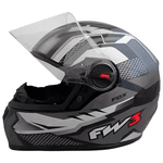Capacete Fw3 Gtn Fox - Grafite/preto/branco