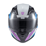 Capacete Texx Gladiator V3 Reisen - Azul/rosa/branco