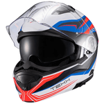 Capacete Texx Kratos Nômade - Branco/azul/vermelho