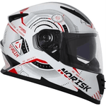 Capacete Norisk Ff302 Screen - Branco Vermelho