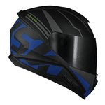 Capacete Norisk Ff802 Razor Full - Preto Fosco/azul