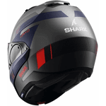 Capacete Shark Evo Es Kryd Mat Abr - Preto Azul Vermelho.