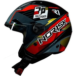 Capacete Norisk Orion R1 - Preto Vermelho Dourado