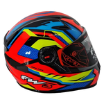 Capacete Fw3 Gtn Fox - Laranja/azul/amarelo