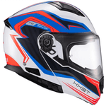Capacete Texx Kratos Nômade - Branco/azul/vermelho