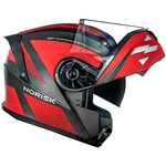 Capacete Norisk Motion Defender - Titanium Vermelho