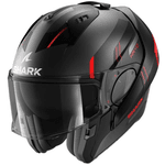 Capacete Shark Evo Es Kryd Akr - Preto Cinza Vermelho.