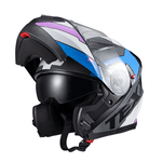 Capacete Texx Gladiator V3 Reisen - Azul/rosa/branco