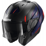 Capacete Shark Evo Es Kryd Mat Abr - Preto Azul Vermelho.